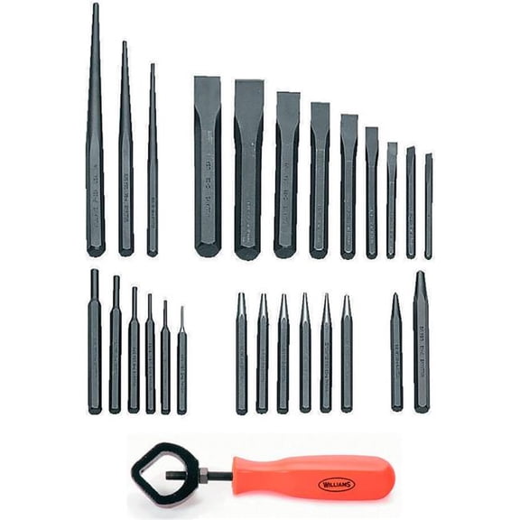 Williams Tools B3191412 Punch & Chisel Set - 27 Piece