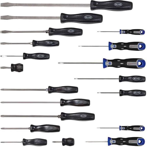 Williams Tools B3193244 Endurogrip & Super Torque Premium Mixed Screwdriver Set - Black - 19 Piece