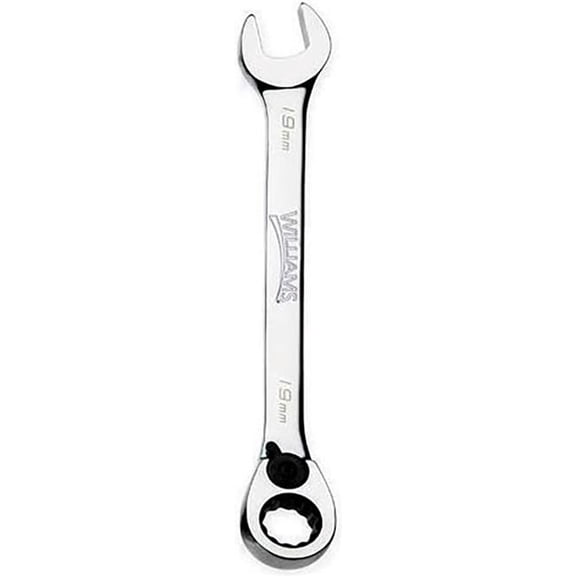Williams Tools B3193681 15 in. 12-Point Metric Reversible Ratcheting Combination Wrench - Chrome