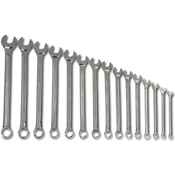 Williams Tools B3193723 7 to 21 mm 12-Point Combination Wrench Set - Chrome - 15 Piece