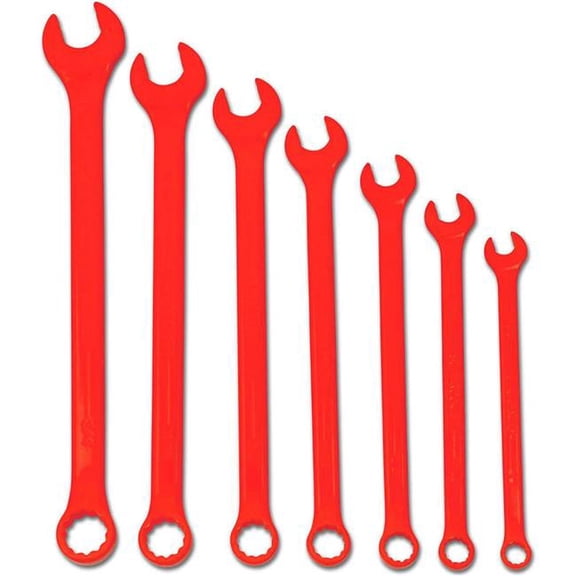 Williams Tools B3193781 0.375 to 0.75 mm 12-Point Combination Ratcheting Wrench Set - Red - 7 Piece