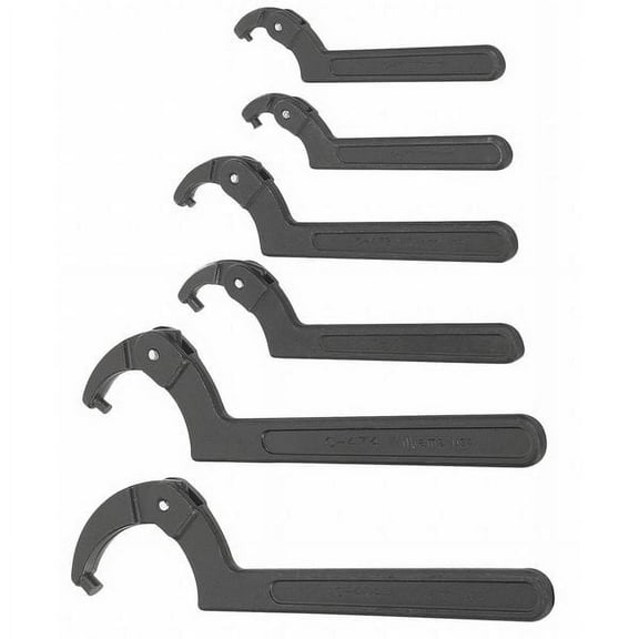 Williams WS-476 6-Piece Adjustable Pin Spanner Wrench Set