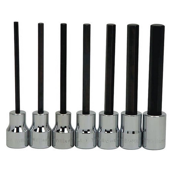 Williams WSBS-7LRC 7-Piece Long Hex Bit Socket Set