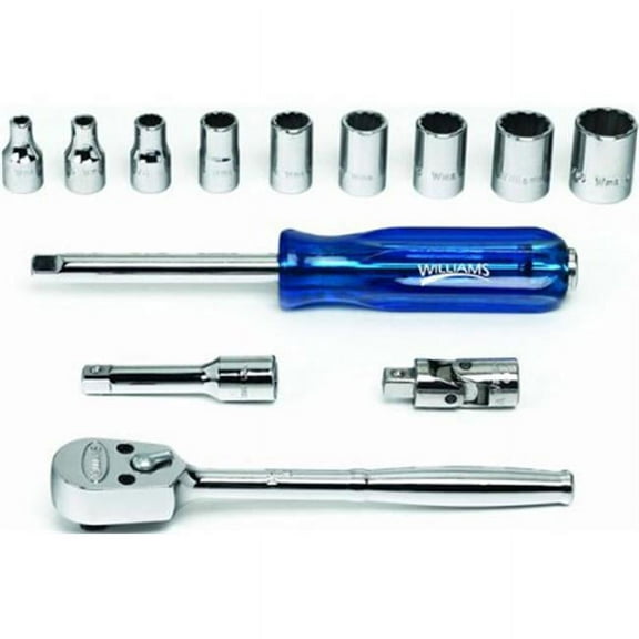 Williams WSM-13FTB 13-Piece 1/4-Inch Drive Socket and Drive Tool Set with Toolbox