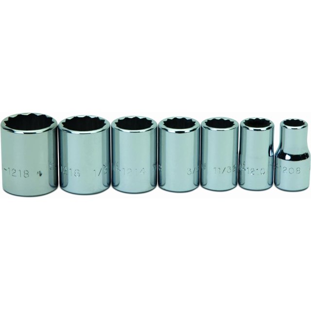 Williams WSM7RC 7Piece 1/4Inch Drive Shallow 12 Point Socket Set