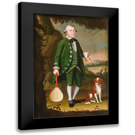Williams, William 11x14 Black Modern Framed Museum Art Print Titled - Portrait of a Boy, Probably of the Crossfield Family