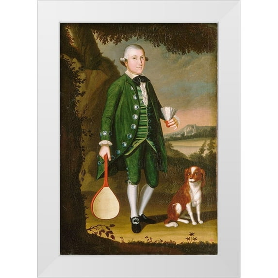 Williams, William 14x18 White Modern Wood Framed Museum Art Print Titled - Portrait of a Boy, Probably of the Crossfield Family
