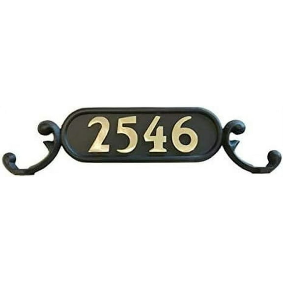 WilliamsBURG dECORATIVE mAILBOX aDDRESS pLATE | dOOR nUMBER pLATE - sTYLE 1 (cHARLESTON) cAST aLUMINUM | fLAT bLACK fINISH WITH sTAINLESS sTEEL hARDWARE | nUMBERS sOLD sEPARATELY
