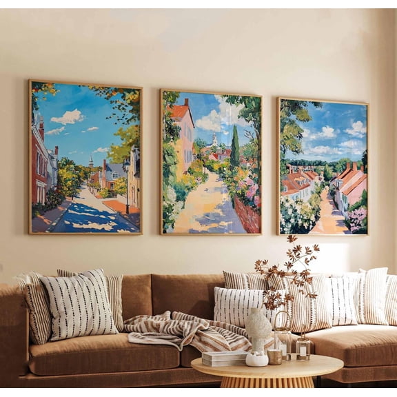 Williamsburg Virginia Travel Colonial Sets Historic Architecture Home Decor Set 3 Stretched Canvas