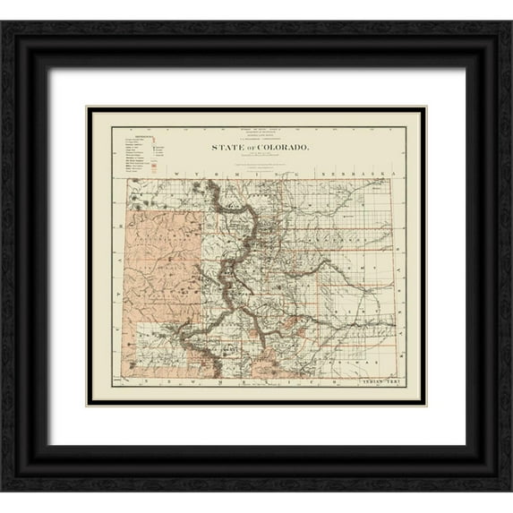 Williamson 17x15 Black Ornate Wood Framed with Double Matting Museum Art Print Titled - Colorado - Williamson 1879