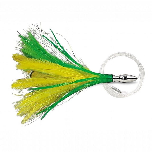 Williamson Flash Feather Rigged Trolling Lure, 4", Yellow/Green