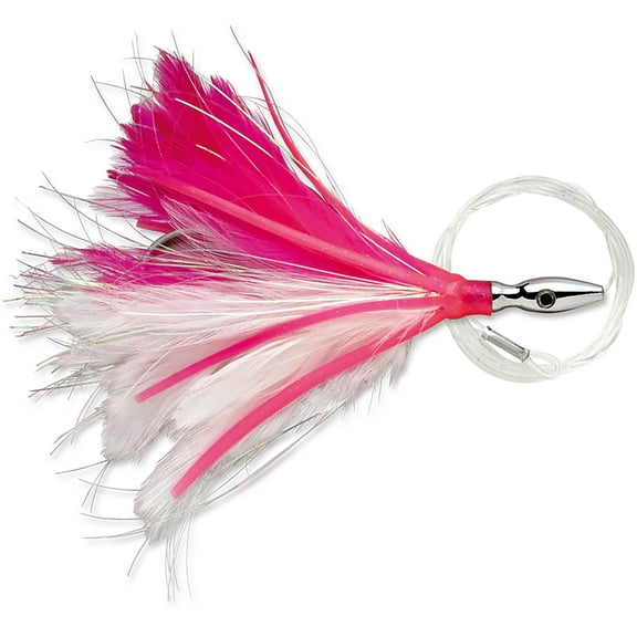 Williamson FFR05PW Flash Feather Rigged Trolling Lure 5" Pink And White