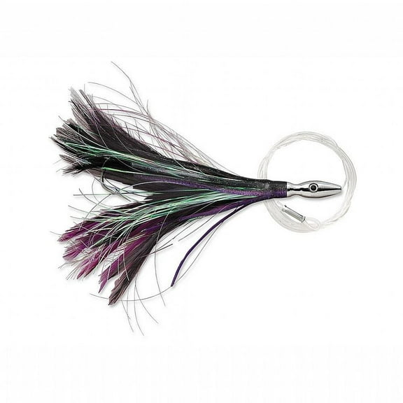 Williamson Flash Feather Rigged Trolling Lure, 3", Black/Purple
