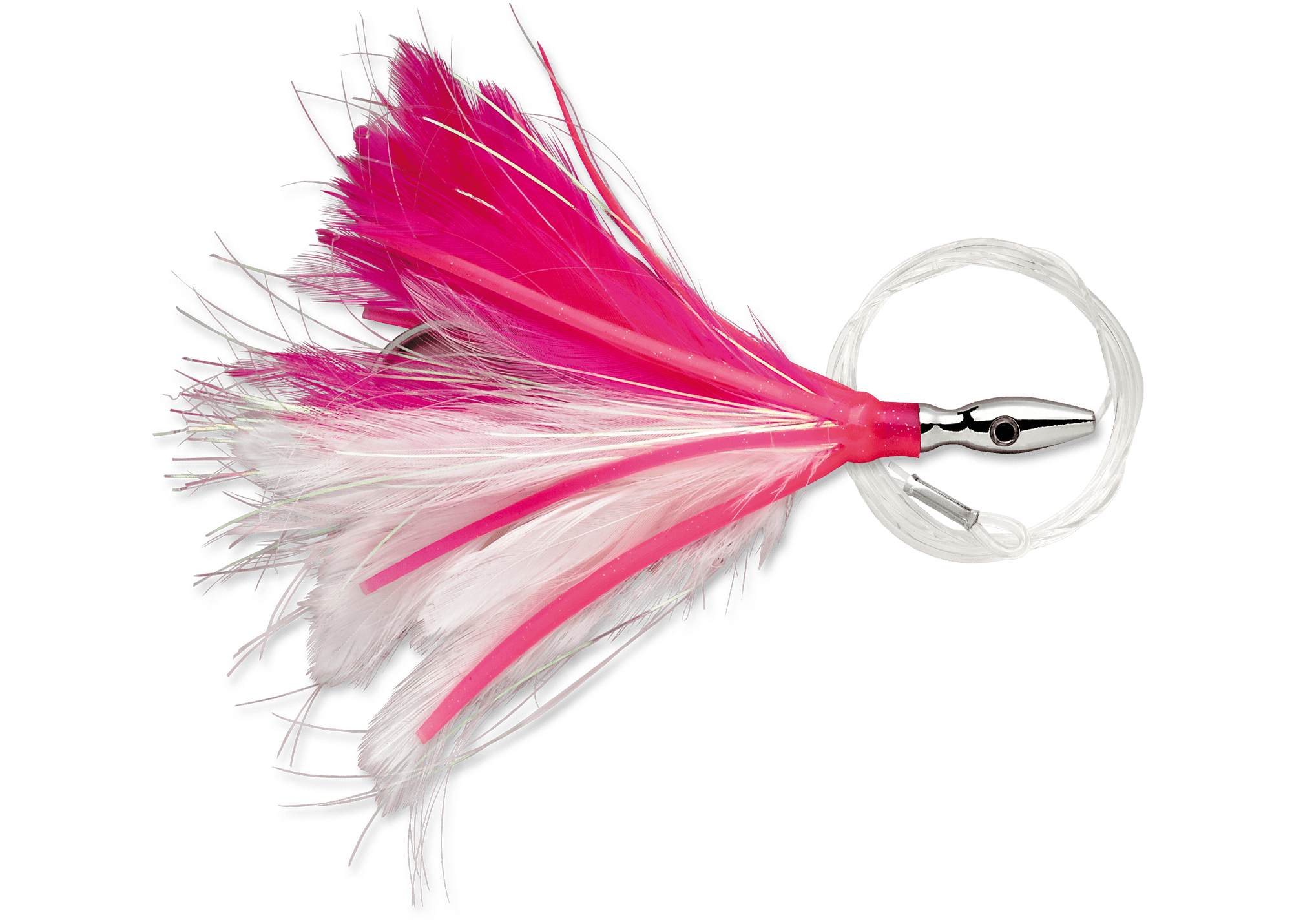 Williamson Flash Feather Rigged Trolling Lure, 4, Pink/White 
