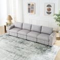 thumbnail image 1 of Williamspace 130" Modular Sectional Sofa Modern 4 Seat Upholstered Convertible Sofa Couch Comfy Fabric Sofa for Living Room Apartment, Light Grey, 1 of 7
