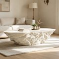 thumbnail image 1 of Williamspace 47.24 inch Irregular Coffee Table Coffee Table, Fiberglass Imitation Stone Table for Living Room Office,Apartment,No Need Assembly, 1 of 1