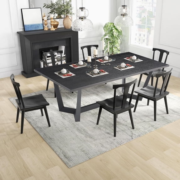 Williamspace 70.86" Dining Table for 6 to 8, Mid Century Modern ...