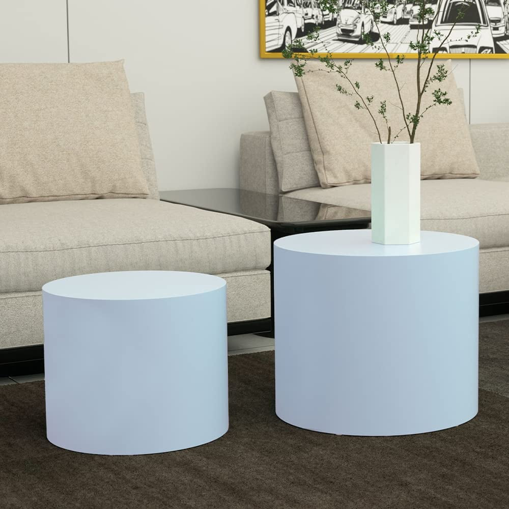 Williamspace Coffee Table Set of 2, Square Wood Modern Rustic Coffe ...