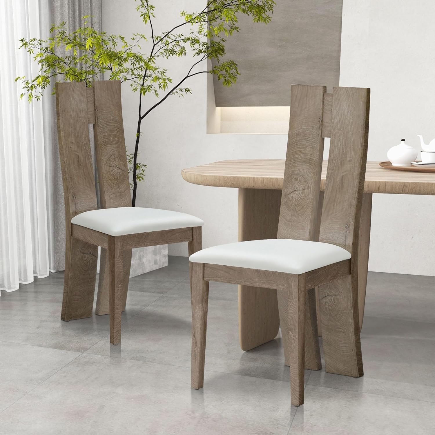 Williamspace Dining Chair Set of 2, Accent Wood Kitchen Chairs Solid ...