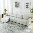 thumbnail image 1 of Williamspace L Shaped Modular Sectional Sofa 130" Modern Couch Comfy Upholstered Sofa with Reversible Ottoman for Living Room Apartment, Beige, 1 of 7