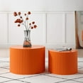 thumbnail image 1 of Williamspace Nesting Coffee Table Set, Modern Round Wooden 2-Piece, Luxury Side Tables, Matte Orange, 1 of 8