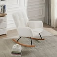thumbnail image 1 of Williamspace Nursery Rocking Chair, Boucle Upholstered Glider Rocker Accent Chair Extra Thick Padded Cushion Seat Comfy Side Chair with High Backrest for Living Room Bedroom Offices, Beige, 1 of 7