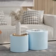 thumbnail image 1 of Williamspace Round Coffee Table Set of 2, Nesting Table Set Side End Table for Living Room,Blue, 1 of 5