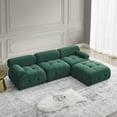 thumbnail image 1 of Williamspace Velvet L Shaped Modular Sofa with Reversible Ottoman, Green, 1 of 8