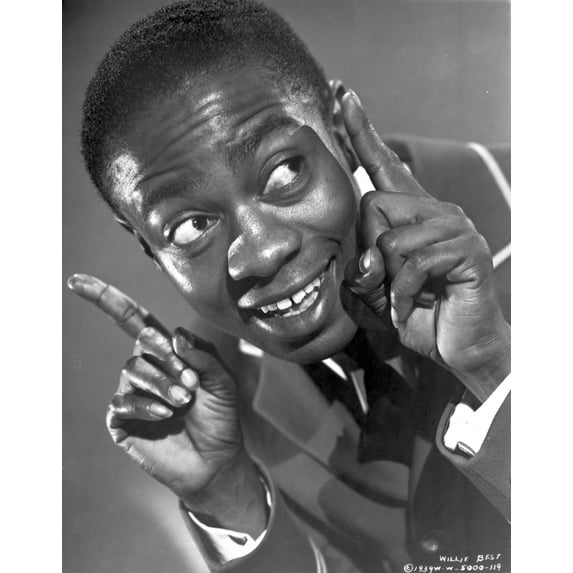Willie Best Posed in Nice Suit With Two Pointing Fingers Raise Photo Print (24 x 30)