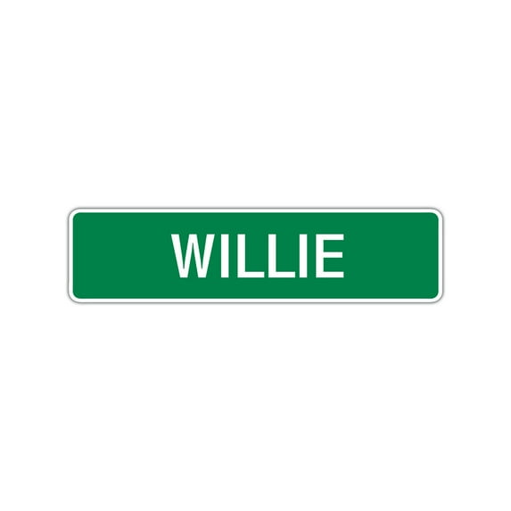Willie Boys Children Name Letter Printed Label Indoor Outdoor Unique Novelty Wall Plaque Decoration Aluminum Metal Sign 4"x13.5"