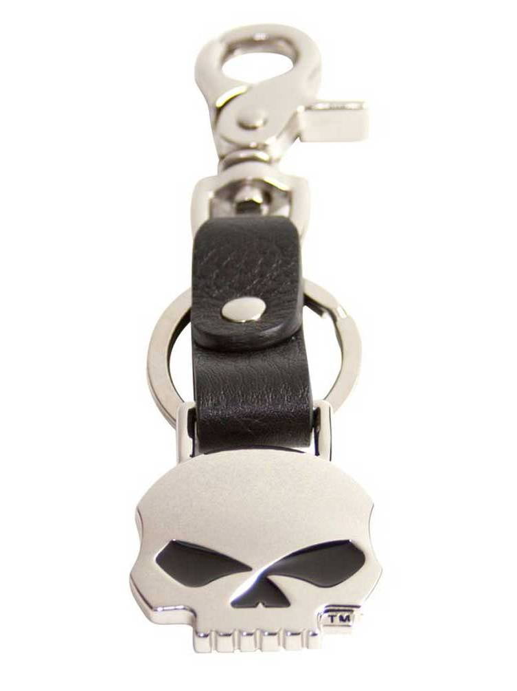 Willie G Skull Medallion Bottle Opener Key Fob, XFL0057BLACK, Harley