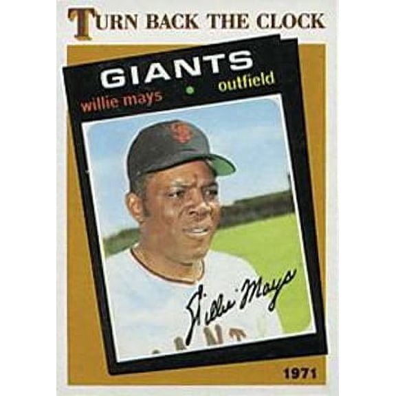 Willie Mays 1986 Topps Baseball Card #403 TBC (Turn Back The Clock) Pictured is his original 1971 Topps Card