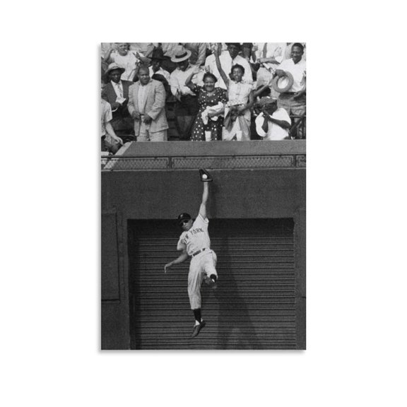 Willie Mays Amazing Catch Poster Painting On Canvas Wall Art Poster Scroll Picture Print Living Room Walls Decor Home Posters 16x24inch(40x60cm)