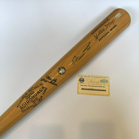 Willie Mays Signed Adirondack Game Model Baseball Bat Steiner COA  PSA DNA