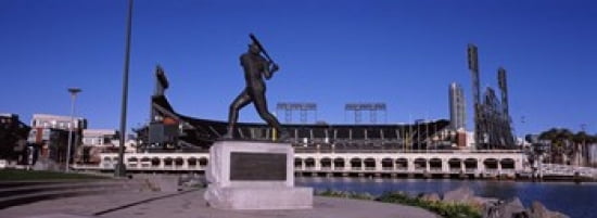 Willie Mays statue in front of a baseball park AT&T Park 24 Willie Mays Plaza San Francisco California USA Canvas Art - Panoramic Images (36 x 13)