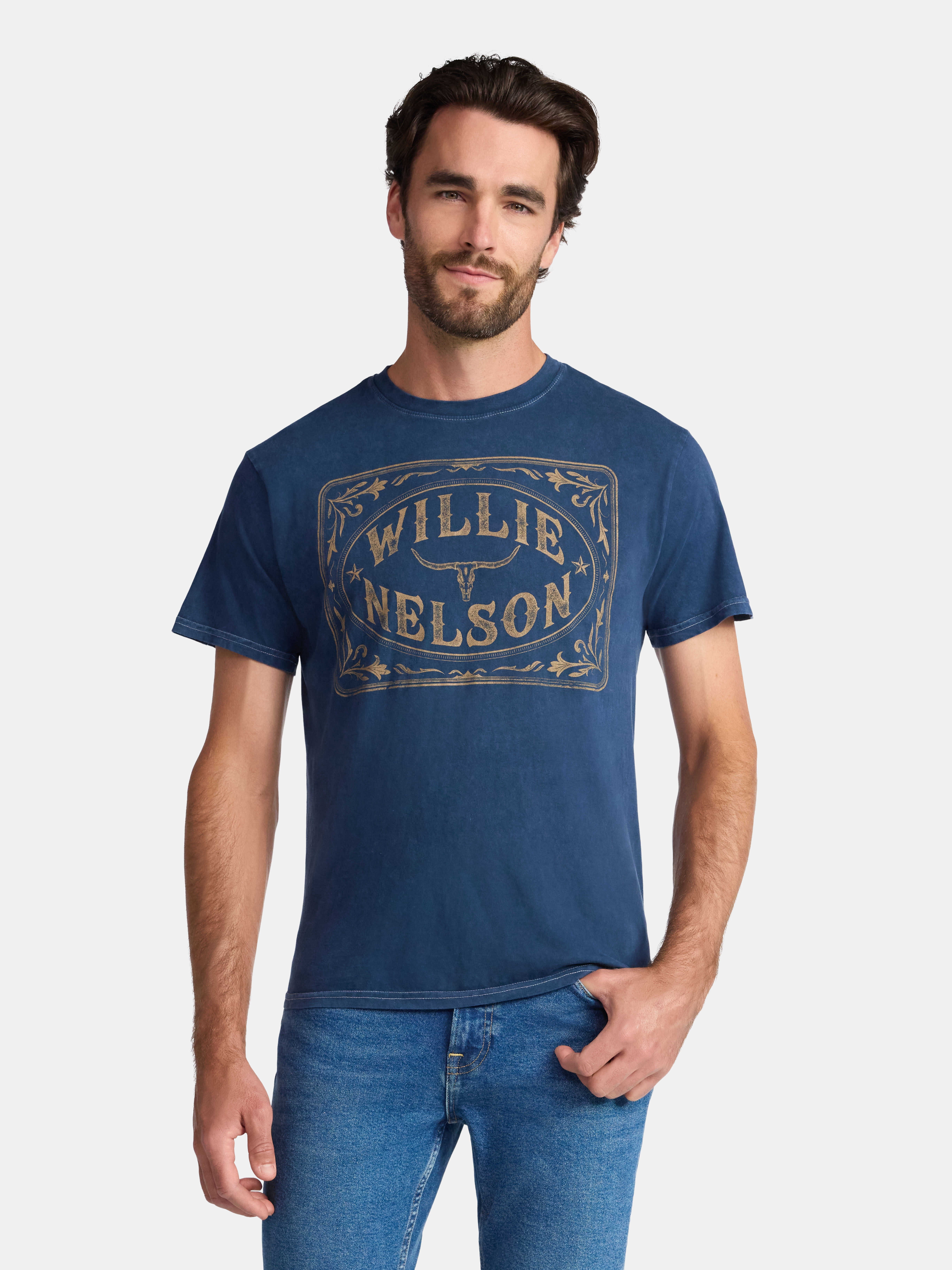 Willie Nelson Men's and Big Men's Graphic Tee with Short Sleeves, Sizes S-3XL