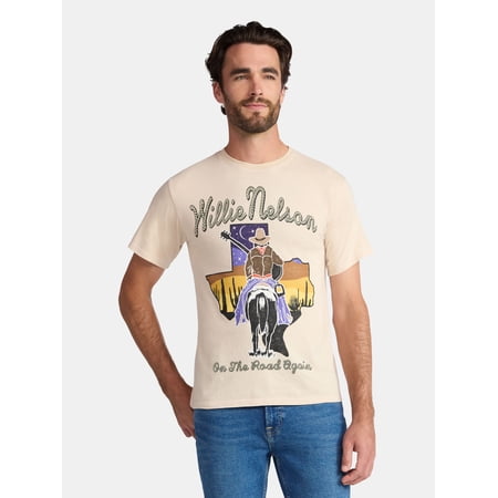 Willie Nelson Men's and Big Men's Graphic Tee with Short Sleeves, Sizes S-3XL