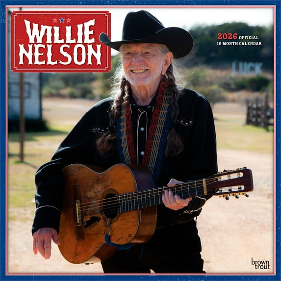 Willie Nelson OFFICIAL | 2026 12x24" (Hanging) Wall Calendar | Plastic-Free