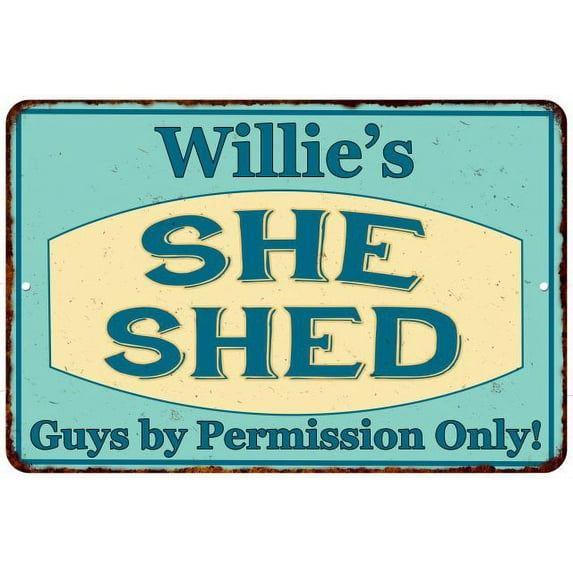 Willie's SHE SHED Metal Sign Wall Decor Gift 8x12 208120039222