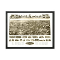Willimantic Art, 1909 Vintage Map of Willimantic Connecticut, CT History Wall Decor Gift, Old Willimantic Map - 24" x 18" Black Framed Print