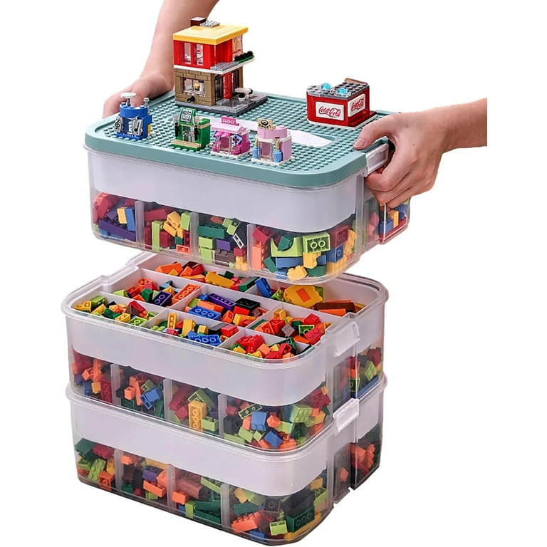 WillingHeart Plastic Toy Storage Box, Stackable Bins with Lids