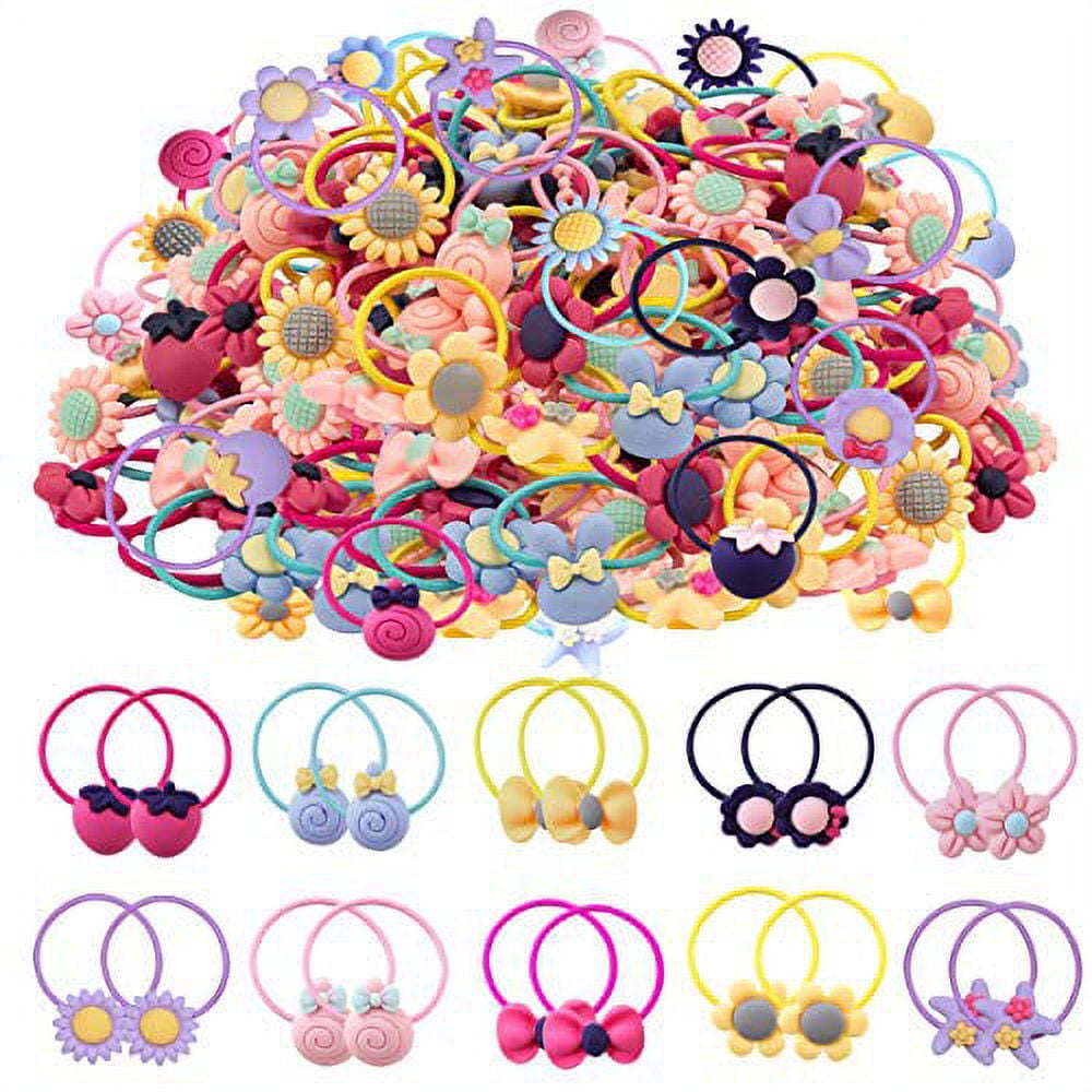  28 Colored Rubber Bands for Hair, 1500 Pcs Small Girls Hair  Ties Elastic Hair Ties Baby Hair Rubber Bands with 6 Hair Styling Tools  Hair Accessories Stocking Stuffers for Girls