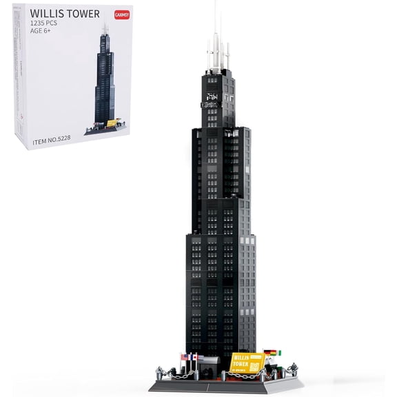 Aasimar Willis Tower Chicago Architecture Model Building Blocks Sets The Office Landmarks Skyline Set Toys Collection for 1241Pcs