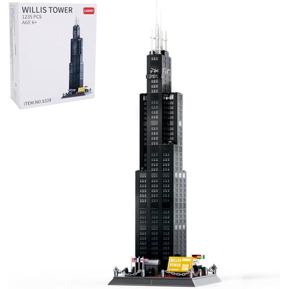 Willis Tower Chicago Architecture Model Building Blocks Sets The Office Landmarks Skyline Set Toys Collection for 1241Pcs