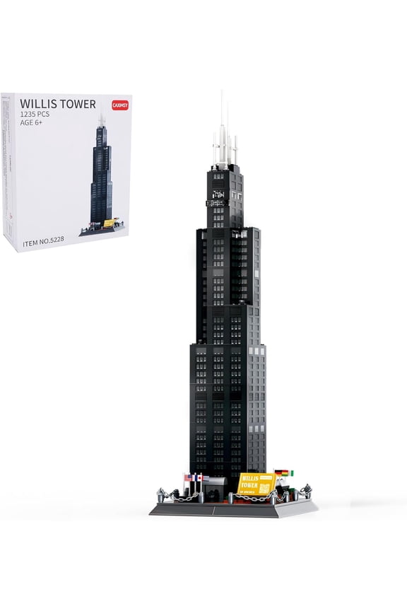 Willis Tower Chicago Architecture Model Building Blocks Sets The Office Landmarks Skyline Set Toys Collection for 1241Pcs