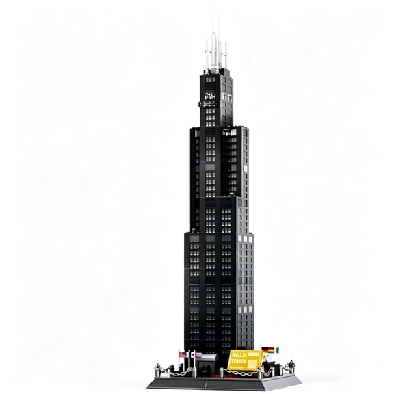 Willis Tower Chicago Architecture Model Building Blocks Sets The Office Landmarks Skyline Set Toys Collection for Adults 1241Pcs