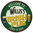 thumbnail image 1 of Willis's Irish Pub 14" Round Metal Sign Kitchen Bar Wall Decor 100140036366, 1 of 1