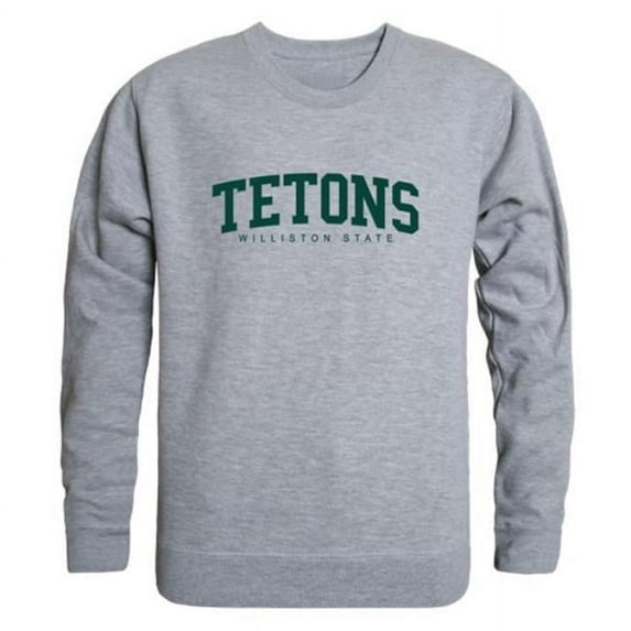 Williston State College Tetons Game Day Crewneck Sweatshirt, Heather Grey - Medium