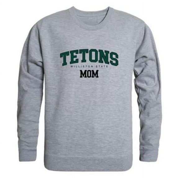 Williston State College Tetons Mom Crewneck Sweatshirt, Heather Grey - Extra Large