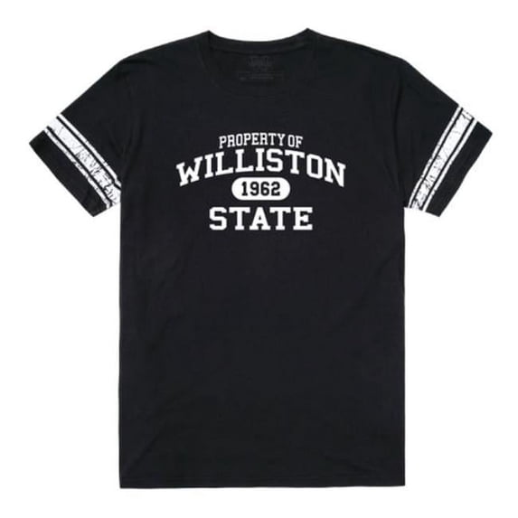 Williston State College Tetons Property Football T-Shirt, Black - Extra Large